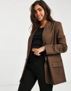 Asos Design Perfect Blazer In Chocolate-brown