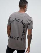 Criminal Damage Old English Font Back Print T-shirt - Green