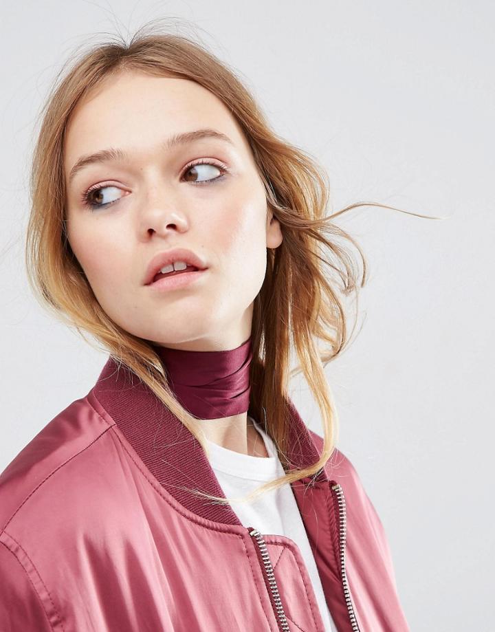 Asos Choker Neck Tie & Headscarf - Burgundy