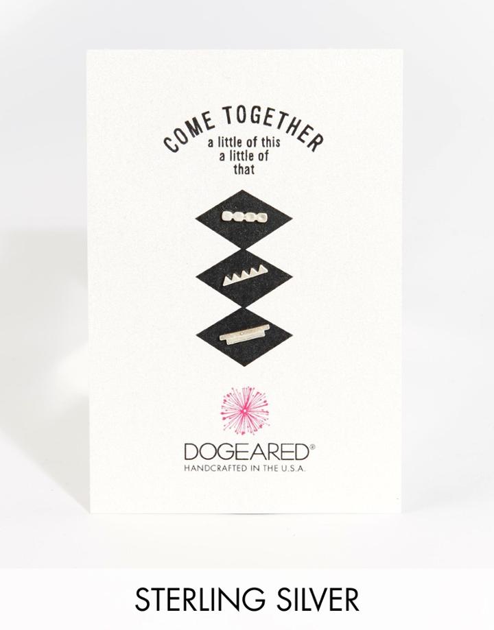 Dogeared Sterling Silver Textured Bar Multipack Earrings - Silver