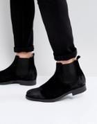 Selected Homme Oliver Suede Chelsea Boots In Black - Black