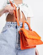Public Desire The Sloane Bag In Orange Suede And Borg