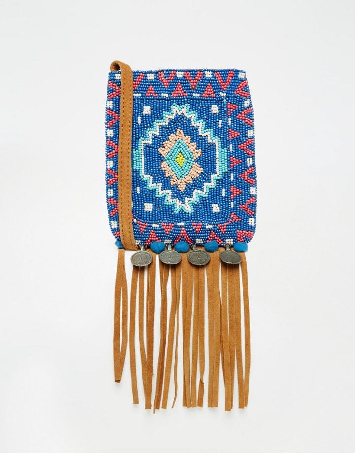 Asos Suede Hand Embellished Cross Body Bag - Multi