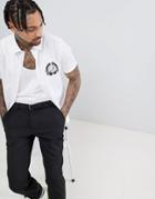 Versace Jeans Shirt In White With Tiger Logo Reg Fit - White