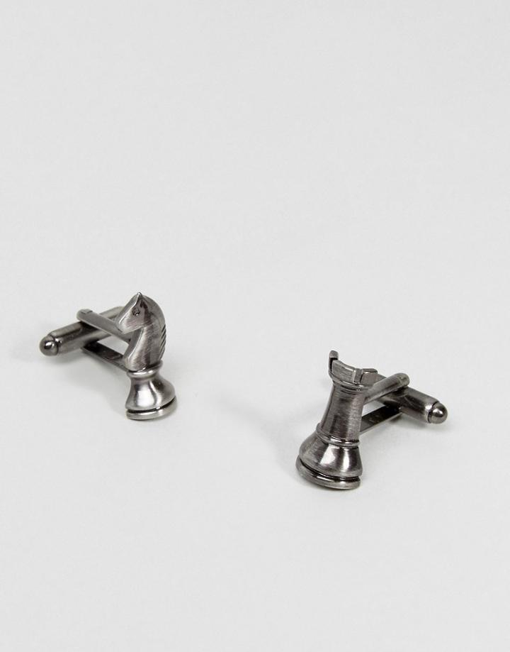 Simon Carter West End Chess Pieces Cufflinks - Silver