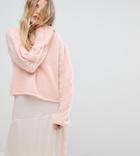 Oneon Hand Knitted Cable Sleeve Sweater - Pink