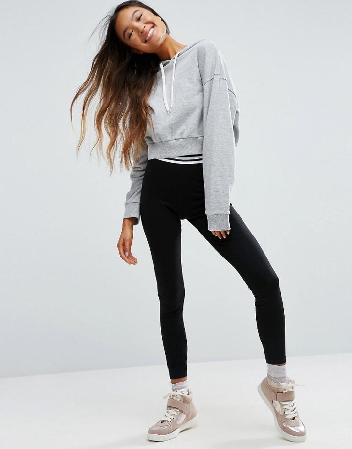 Asos Leggings With Tipped Elastic Waistband - Black