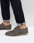 Frank Wright Lace Up Shoes In Gray Suede - Gray