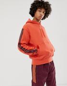 Adidas Originals Floating Stripe Hoodie In Orange - Orange