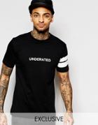 Underated T-shirt With Sleeve Stripes - Black