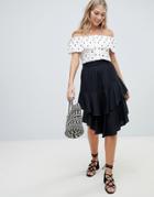Vero Moda Hanky Hem Skirt - Black