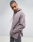 Asos Oversized Waffle Hoodie - Purple