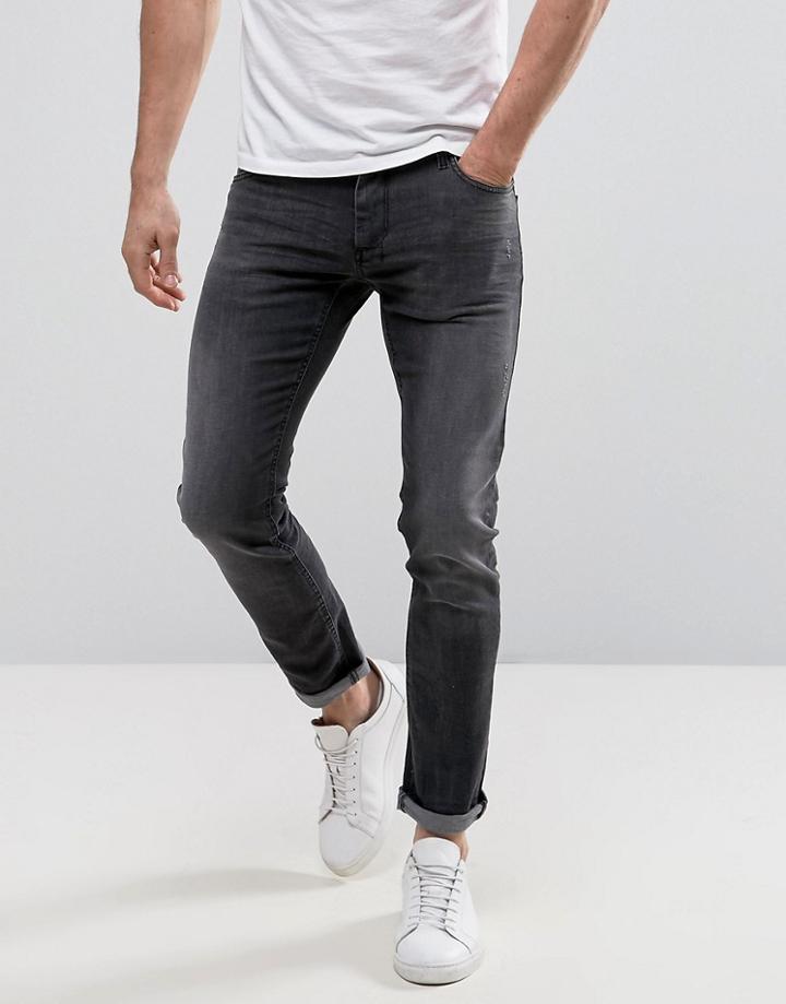 Sisley Super Skinny Jeans In Black - Black