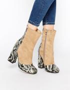 Truffle Collection Nia Snake Heeled Ankle Boots
