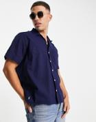 Polo Ralph Lauren Player Logo Short Sleeve Resort Shirt In Navy