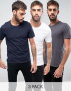 Boss Black By Hugo Boss 3 Pack T-shirts - Multi
