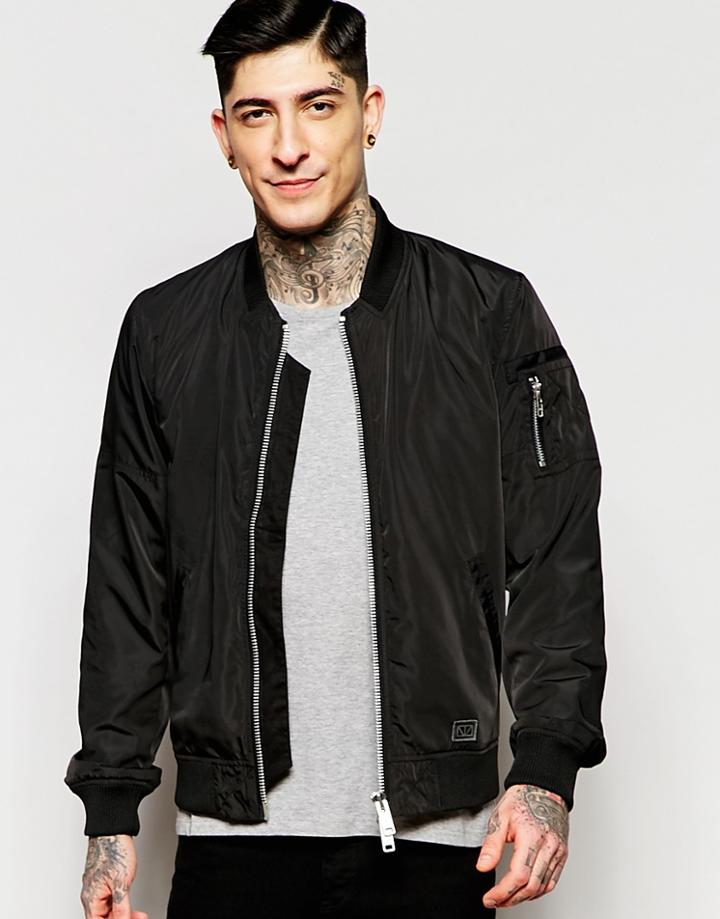 Brixtol Bomber Jacket With Pocket - Black