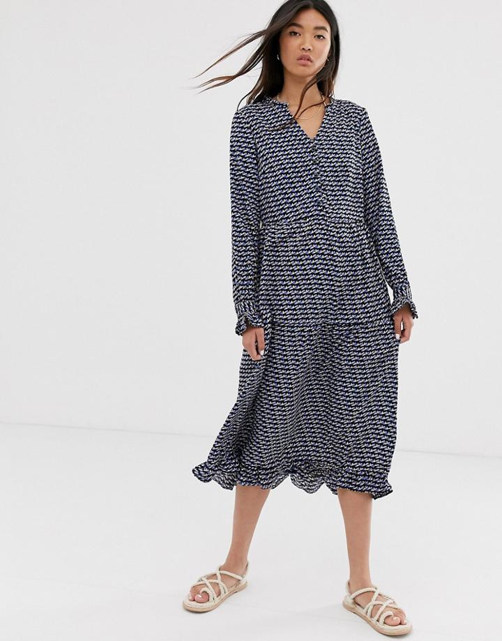 Only Midi Dress In Geo Print-multi