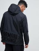 Armani Exchange Hooded Jacket In Black - Black