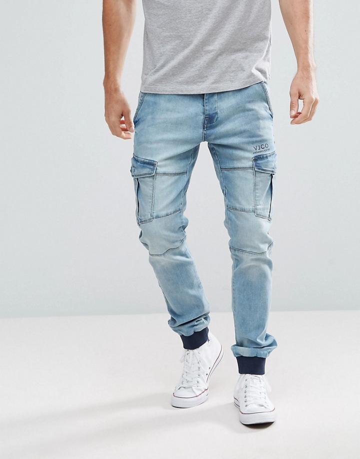 Voi Jeans Cargo Jogger Jeans - Blue