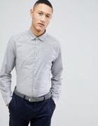 Asos Design Formal Slim Oxford Shirt In Gray - Gray