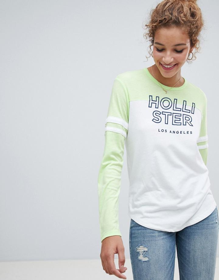 Hollister Logo Long Sleeved T-shirt - White