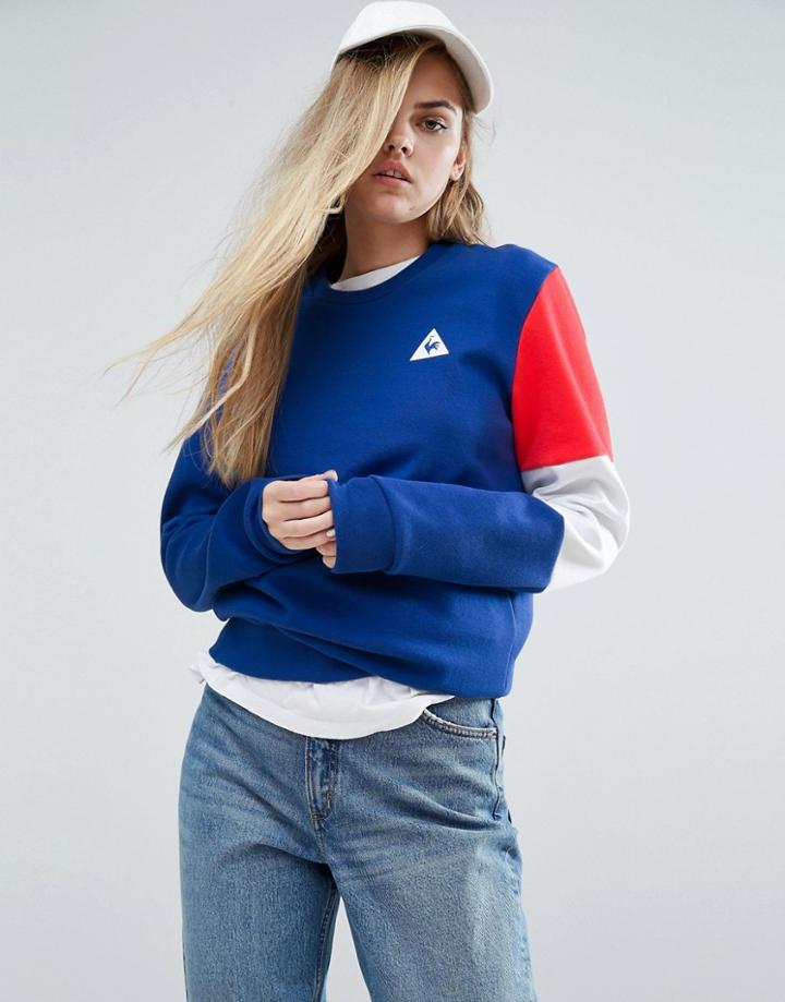 Le Coq Sportif Boyfriend Sweatshirt With Tricolores Sleeve - Multi