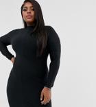 Asos Design Curve High Neck Bandage Mini Dress With Zip Detail - Pink