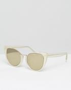 Vow London Handmade Cut Off Top Cat Eye Sunglasses - Gold