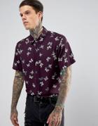 Reclaimed Vintage Inspired Shirt With Butterfly Print Reg Fit - Purple