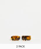 Topshop 2 Pack Mini Hair Claw Clips In Tortoiseshell-brown