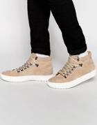 Asos Mid Top Sneakers With Hiker Styling - Taupe