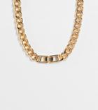 Asos Design Curve Necklace In Curb Chain With Clasp In Gold Tone