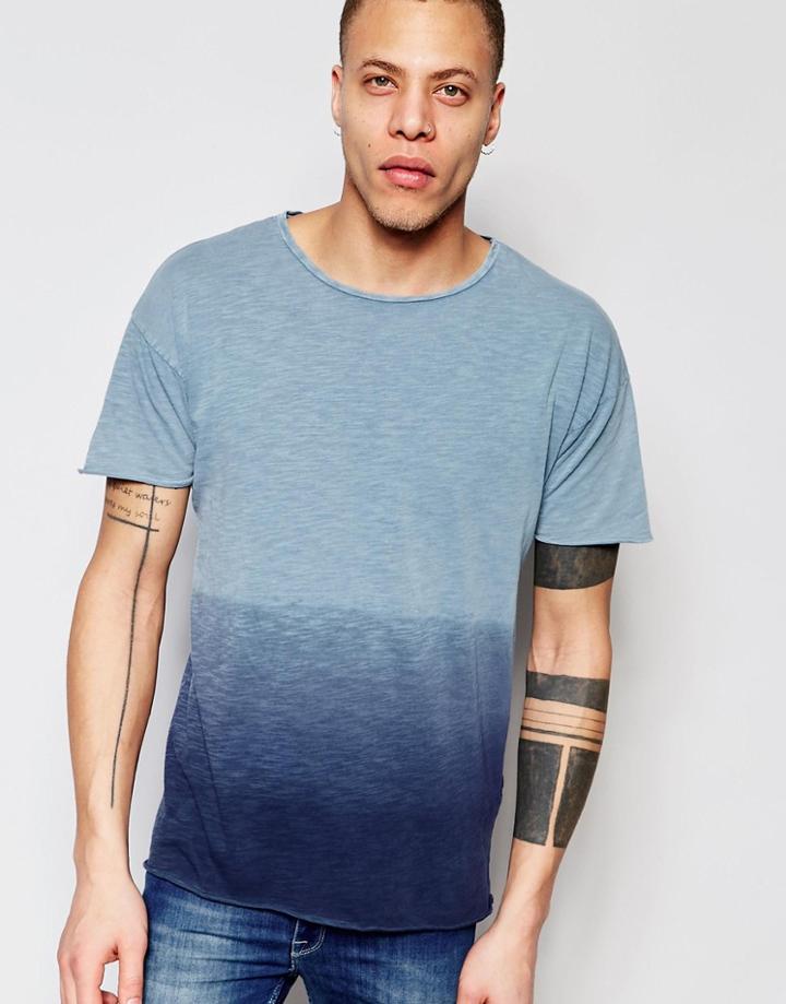 Nudie Jeans Raw Hem T-shirt - Blue