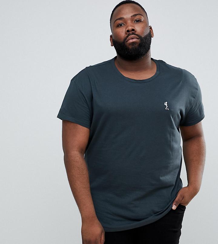 Religion Plus Crew Neck T-shirt With Drop Shoulder - Black