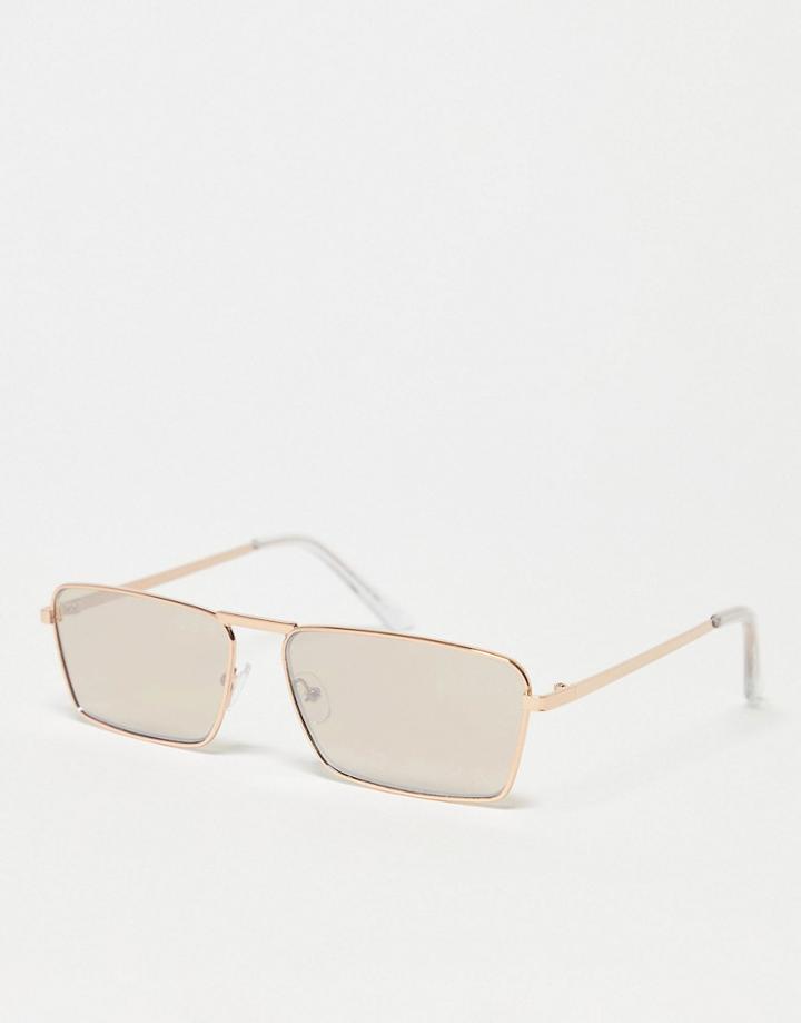 Svnx Flat Top Sunglasses In Rose Gold