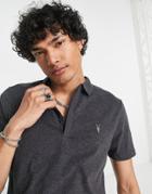 Allsaints Brace Polo Shirt In Gray