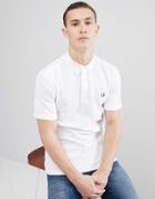 Fred Perry Textured Collar Pique Polo In White - White