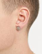 Topman Crystal Cluster Square Studs-silver