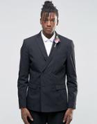 Selected Wedding Cotton Linen Suit Jacket - Black