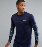 Ellesse Sport Long Sleeve T-shirt With Layered Sleeve In Navy - Navy