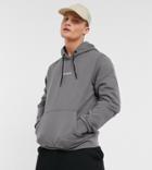 Calvin Klein Exclusive To Asos Central Front And Vertical Back Logo Hoodie In Pewter Gray-grey