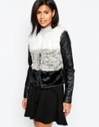 Only Ombre Faux Fur Jacket - Black