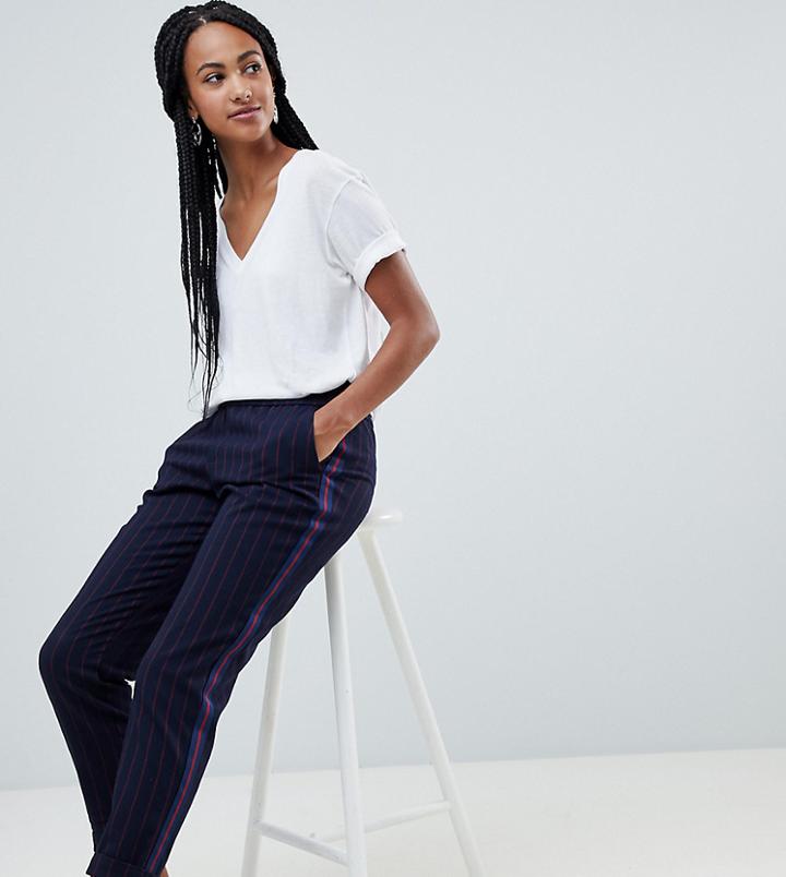 Esprit Striped Peg Leg Pants In Navy - Navy