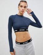 Ivy Park Active Long Sleeve Crop Top In Blue - Blue