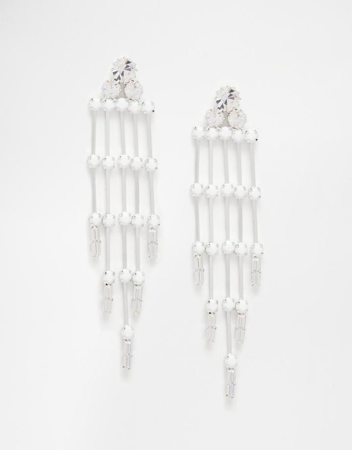 Krystal Swarovski Ladder Shoulder Duster Earrings - Crystal