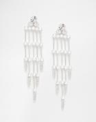 Krystal Swarovski Ladder Shoulder Duster Earrings - Crystal