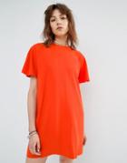 Mango Short Sleeve Shift Dress - Orange