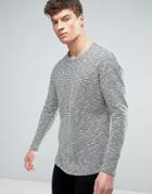 Jack & Jones Originals Longline Knitted Sweater With Curved Hem In Mixed Yarn - Green