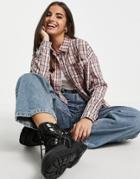 Daisy Street Relaxed Shirt In Pink Check - Part Of A Set-multi